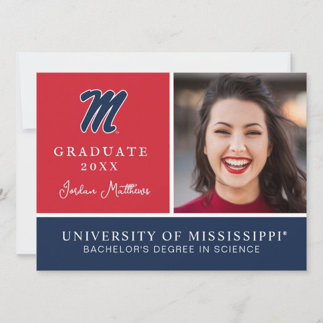 Convites Universidade do Mississippi | Script M (Frente)