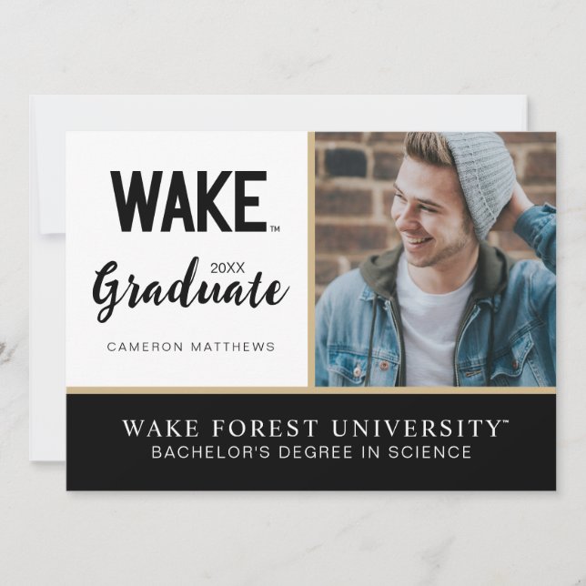 Convites Universidade Wake Forest | Marca Verbal Wake (Frente)