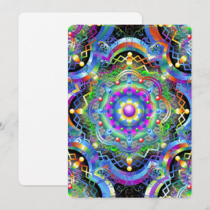 Convites Universo Mandala Cores Psicodélicas