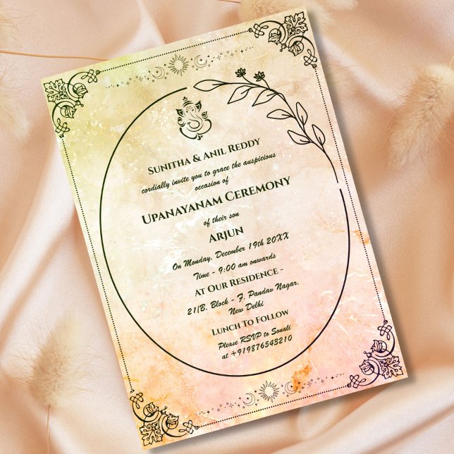 Convites Upanayanam t.c.p. Hindu Thread Janeu Ceremony (Criador carregado)
