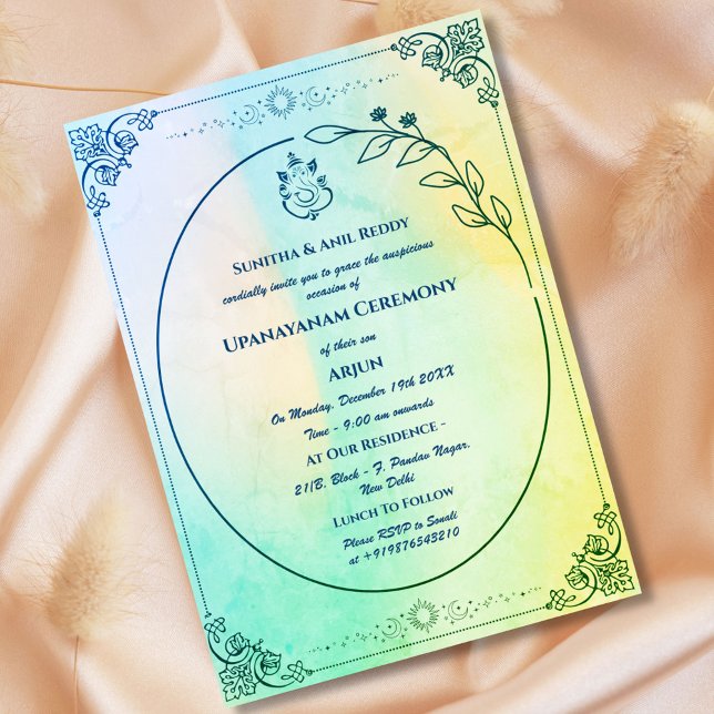 Convites Upanayanam t.c.p. Hindu Thread Janeu Ceremony (Criador carregado)