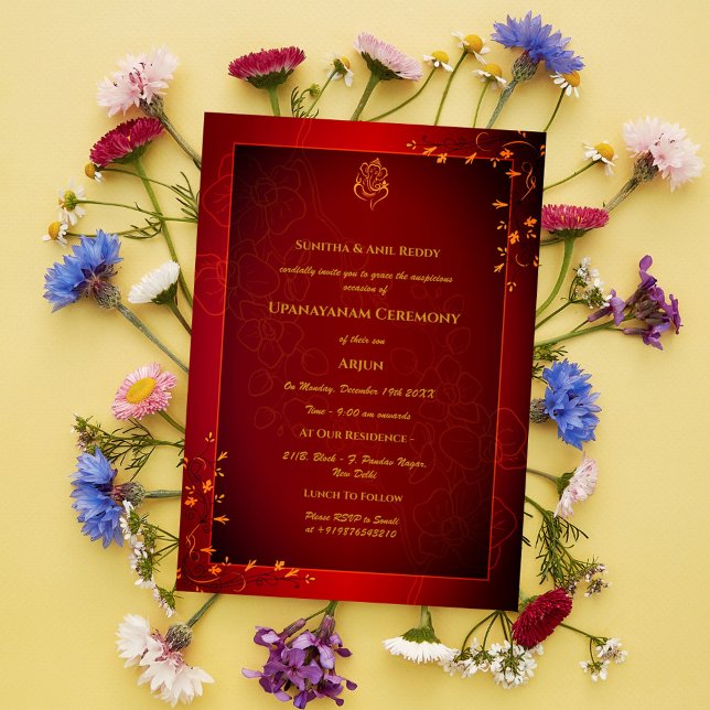 Convites Upanayanam t.c.p. Hindu Thread Janeu Ceremony (Criador carregado)