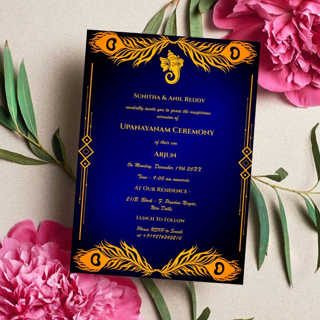 Convites Upanayanam t.c.p. Hindu Thread Janeu Ceremony (Criador carregado)