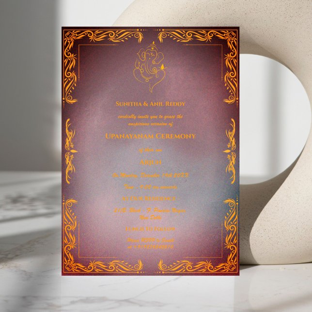 Convites Upanayanam t.c.p. Hindu Thread Janeu Ceremony (Criador carregado)