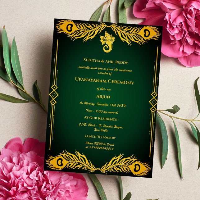 Convites Upanayanam t.c.p. Hindu Thread Janeu Ceremony (Criador carregado)