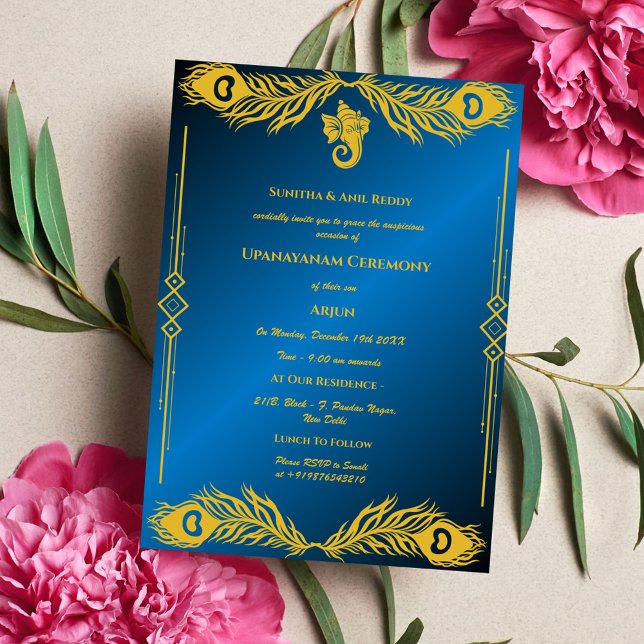 Convites Upanayanam t.c.p. Hindu Thread Janeu Ceremony (Criador carregado)