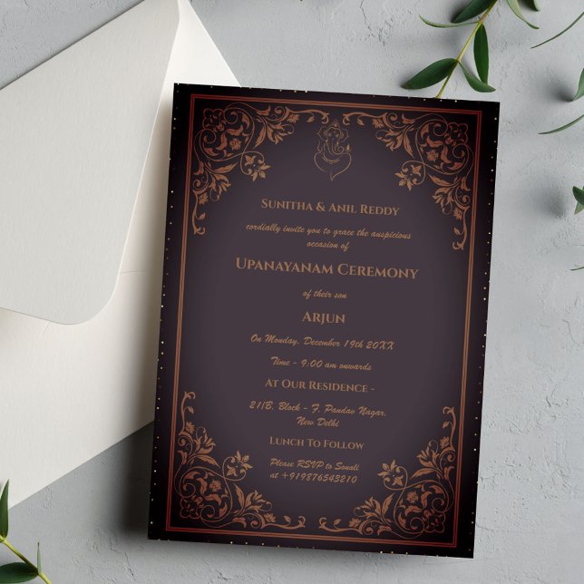 Convites Upanayanam t.c.p. Hindu Thread Janeu Ceremony (Criador carregado)