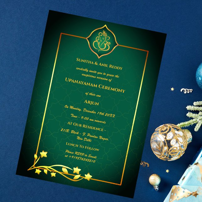 Convites Upanayanam t.c.p. Hindu Thread Janeu Ceremony (Criador carregado)