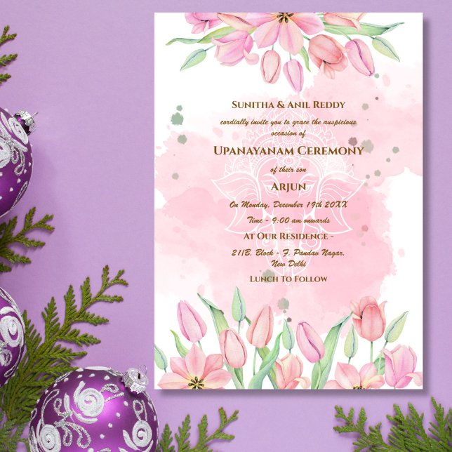 Convites Upanayanam t.c.p. Hindu Thread Janeu Ceremony (Criador carregado)