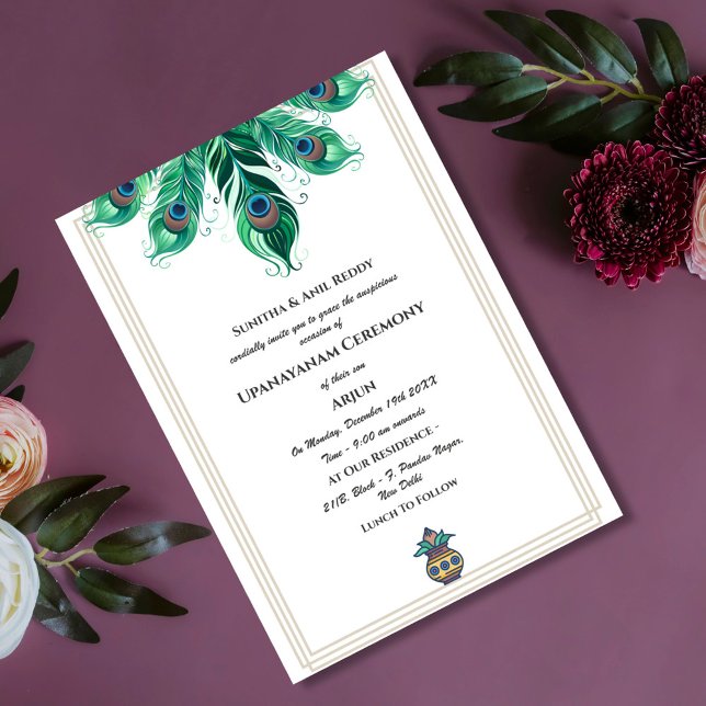 Convites Upanayanam t.c.p. Hindu Thread Janeu Ceremony (Criador carregado)