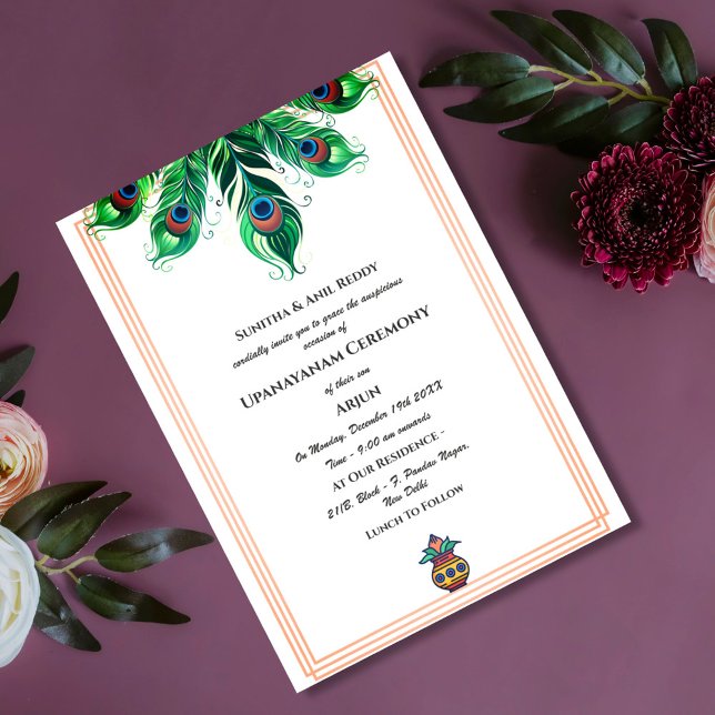 Convites Upanayanam t.c.p. Hindu Thread Janeu Ceremony (Criador carregado)