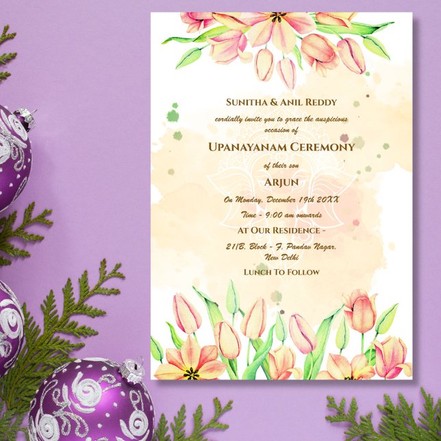 Convites Upanayanam t.c.p. Hindu Thread Janeu Ceremony (Criador carregado)