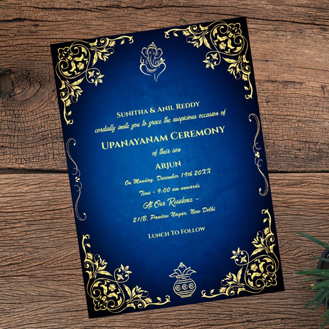 Convites Upanayanam t.c.p. Hindu Thread Janeu Ceremony (Criador carregado)