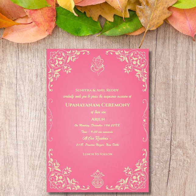 Convites Upanayanam t.c.p. Hindu Thread Janeu Ceremony (Criador carregado)