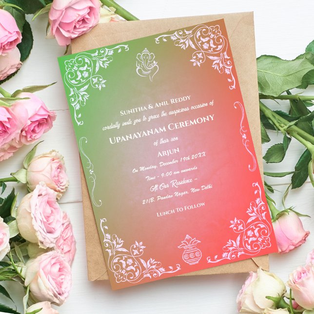 Convites Upanayanam t.c.p. Hindu Thread Janeu Ceremony (Criador carregado)