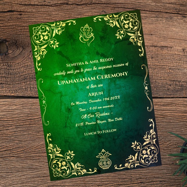 Convites Upanayanam t.c.p. Hindu Thread Janeu Ceremony (Criador carregado)