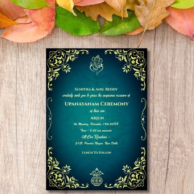 Convites Upanayanam t.c.p. Hindu Thread Janeu Ceremony (Criador carregado)
