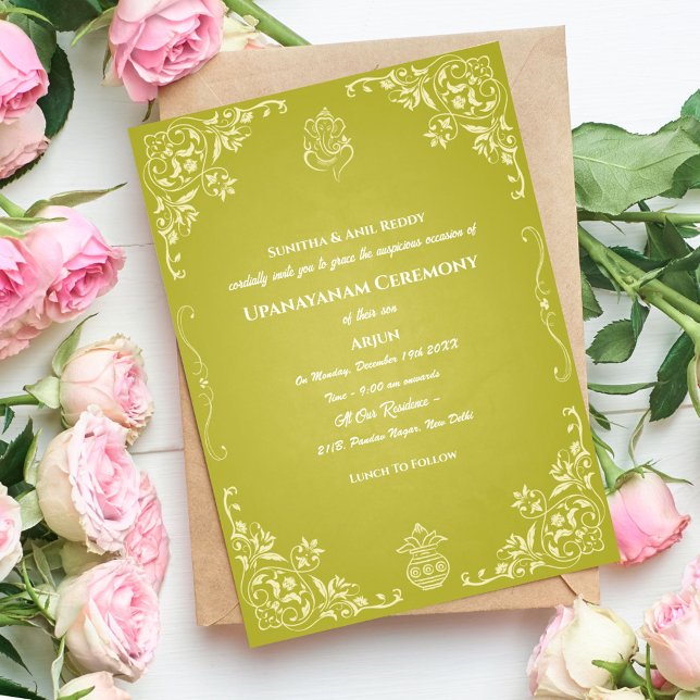 Convites Upanayanam t.c.p. Hindu Thread Janeu Ceremony (Criador carregado)