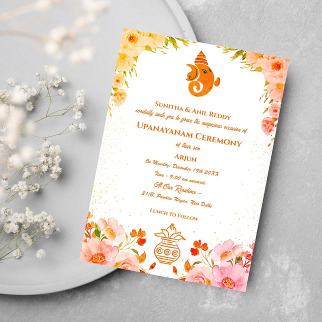 Convites Upanayanam t.c.p. Hindu Thread Janeu Ceremony (Criador carregado)