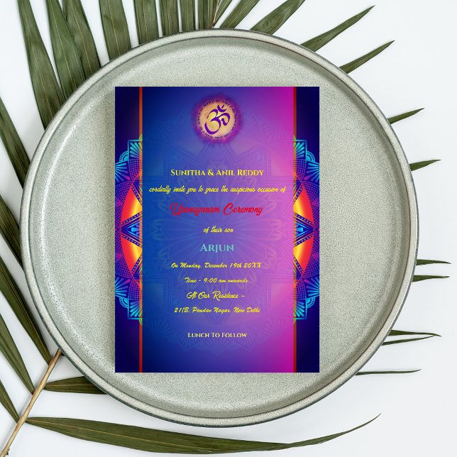 Convites Upanayanam t.c.p. Hindu Thread Janeu Ceremony (Criador carregado)