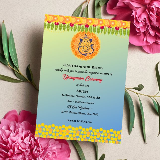 Convites Upanayanam t.c.p. Hindu Thread Janeu Ceremony (Criador carregado)