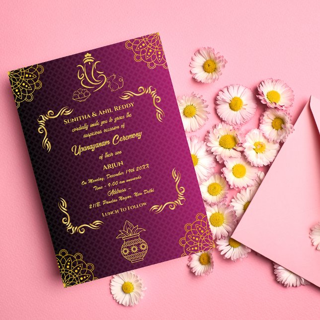 Convites Upanayanam t.c.p. Hindu Thread Janeu Ceremony (Criador carregado)