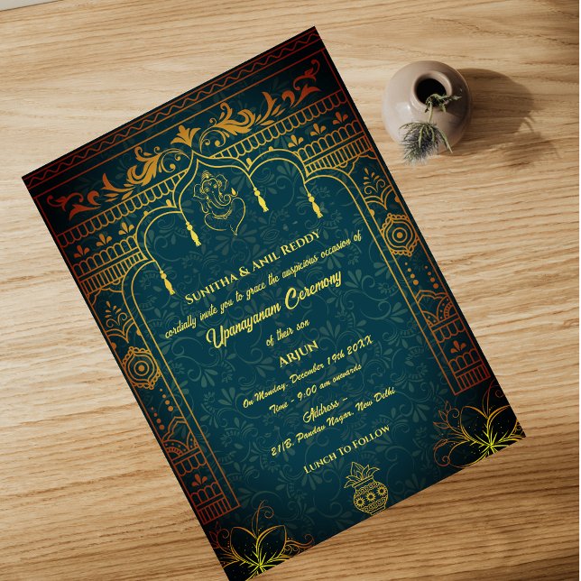 Convites Upanayanam t.c.p. Hindu Thread Janeu Ceremony (Criador carregado)