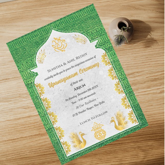 Convites Upanayanam t.c.p. Hindu Thread Janeu Ceremony (Criador carregado)