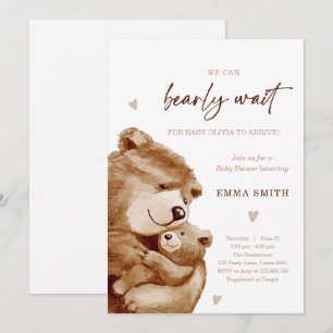 Convites Ursa Esperta Urso Boho Neutro Chás de Bebê