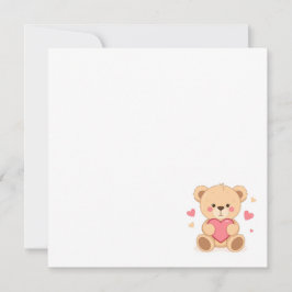Convites Ursa Teddy Fofa Segurando Coração – Amor de Dia do