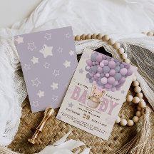 Ursa Violeta Rosa Chuveiro de Bebê Menina