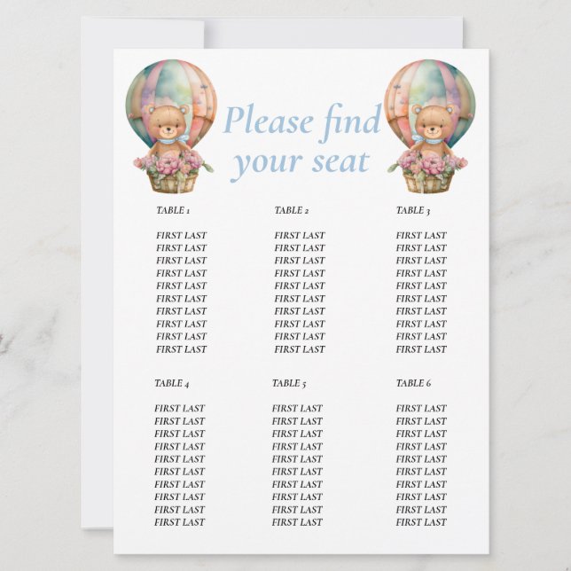 Convites Ursinho de aniversário Balão  (Frente)