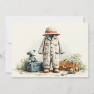 Convites Ursinho Safari Explorer - primeiro aniversario