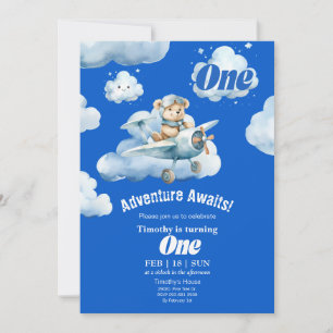Convites Ursinho Sky Safari: Expedição ao primeiro aniversa