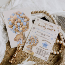 Urso Aguardar Chá de fraldas Azul Claro