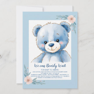Convites Urso azul liso