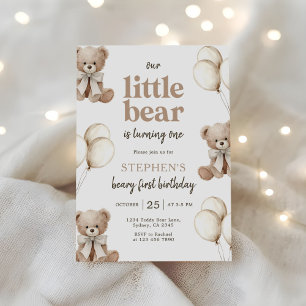 Convites Urso Boho Beary Primeiro Aniversário de 1 Ano Fest