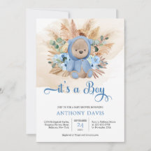 Urso Boho Teddy a vestir erva de pampas de camisol