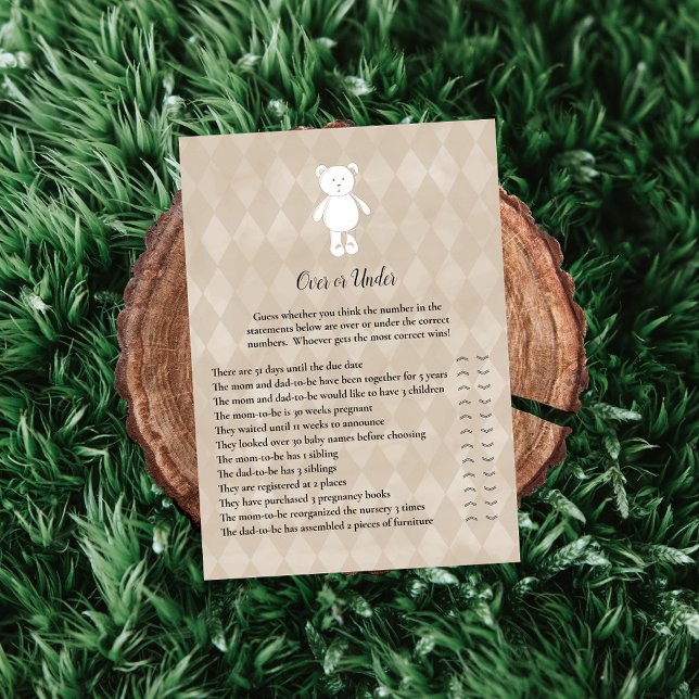 Convites Urso Branco De Teddy Sobre O Jogo Do Chá de fralda (Criador carregado)