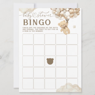 Convites Urso com Balões - Jogo de Chá de fraldas Neutro