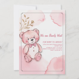 Convites Urso cor-de-água rosa