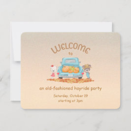 Convites Urso de Boas-Vindas de Outono Personalizado com Fe