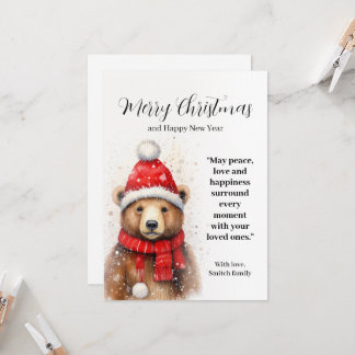Convites Urso de Inverno em um Chapéu Vermelho Aconchegante