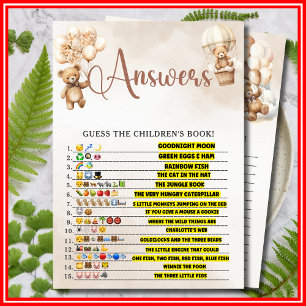 Convites Urso de Jogo de Jogo EMOJI - Chá de fraldas DE LIV