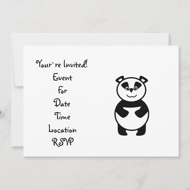 Convites Urso de panda bonito (Frente)