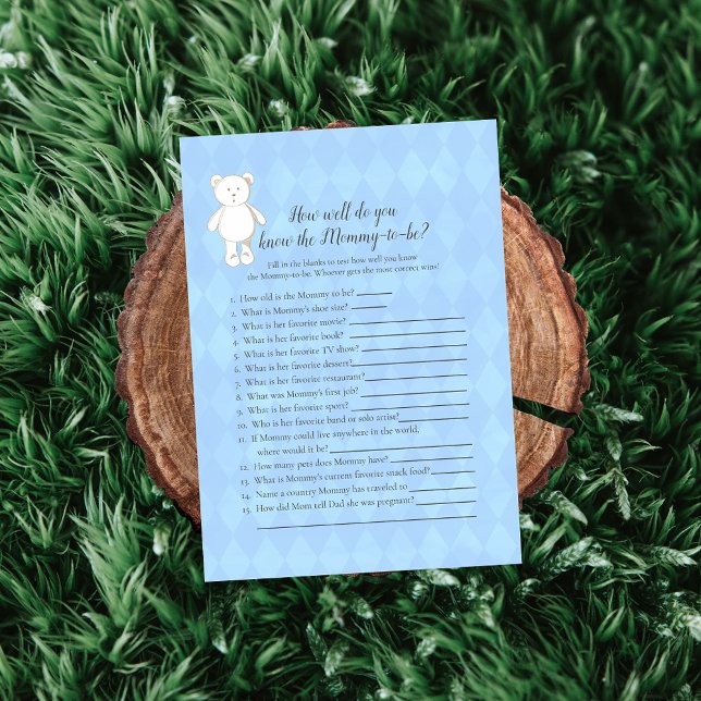 Convites Urso de Pelúcia Branco Quem Conhece Melhor a Mamãe (Criador carregado)