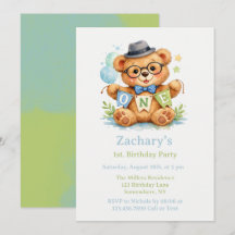 Urso de Pelúcia com Faixa do NÚMERO 1. Aniversário