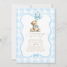Urso de Pelúcia Elegante Xadrez Azul Pastel Churra