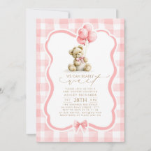 Urso de pelúcia Elegante Xadrez Rosa Pastel Churra