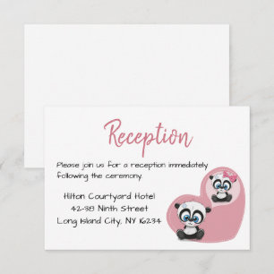 Convites Urso de Pelúcia Panda Coração Rosa Recepção de Cas
